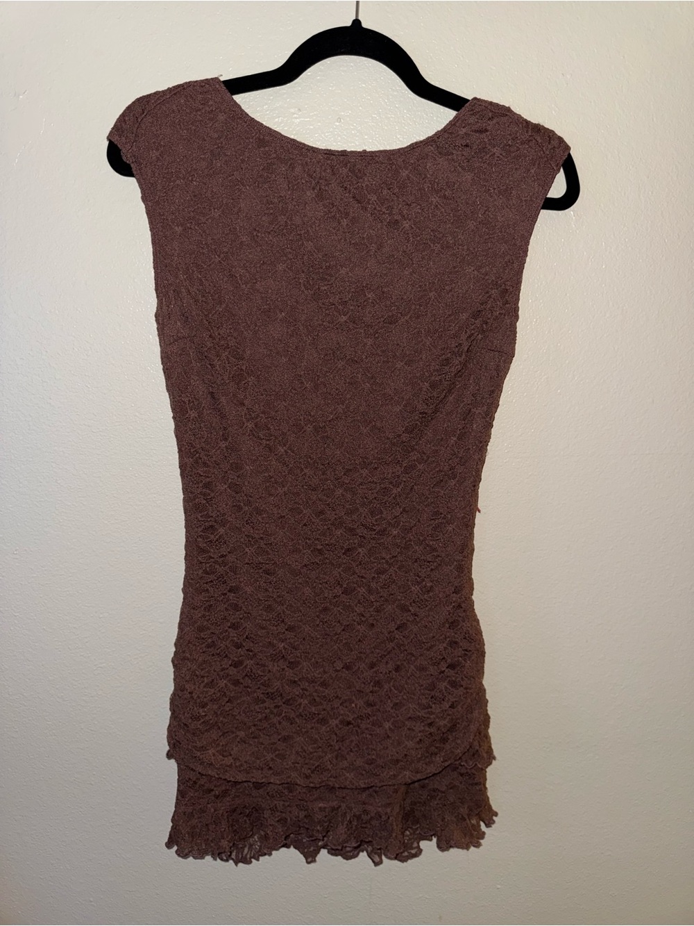 Bear Dance Sleeveless Lace Mini Dress in Dusty Brown